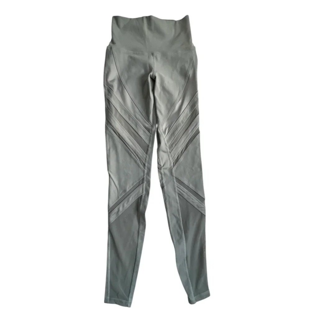ALO Yoga Leggings Lot 3 Womens XS/XXS High Waist Pink Gray Mesh Panel Set